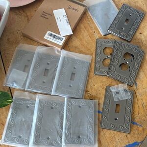 Decorative Metal Wallplate Covers - brushed silver (lot)